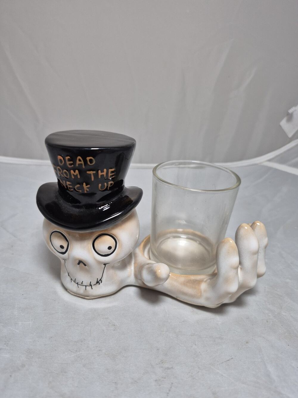 💥 Yankee Candle DEAD FROM THE NECK UP 2012 Boney Bunch Votive Candle Holder C